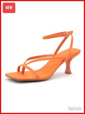 Kitten Heels for Women, Square Open Toe Dressy Sandals, Low Heel Slides
